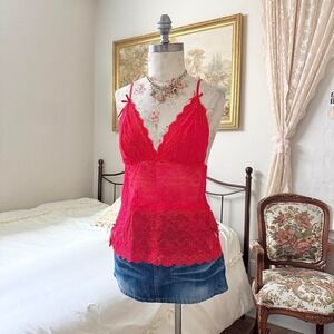 Red Lace Cami  Y2K Affinitas size XL red lace camisole